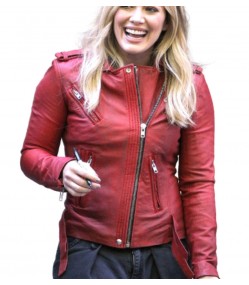 Younger Hilary Duff (Kelsey Peters) Red Leather Jacket